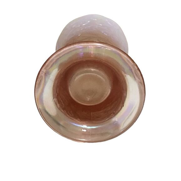 Fenton Peacock Pink Iridescent Carnival Vase - Picture 7 of 7